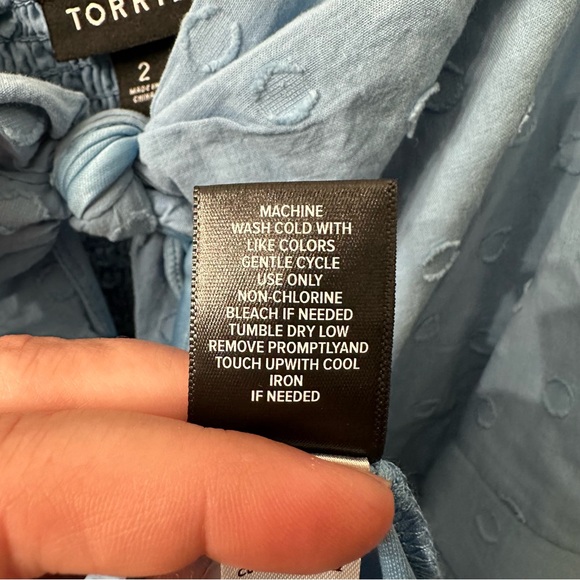 Torrid Mini Dress Spaghetti Straps Blue Elastic Back Polka Dots Monochromatic 2X - Picture 6 of 7